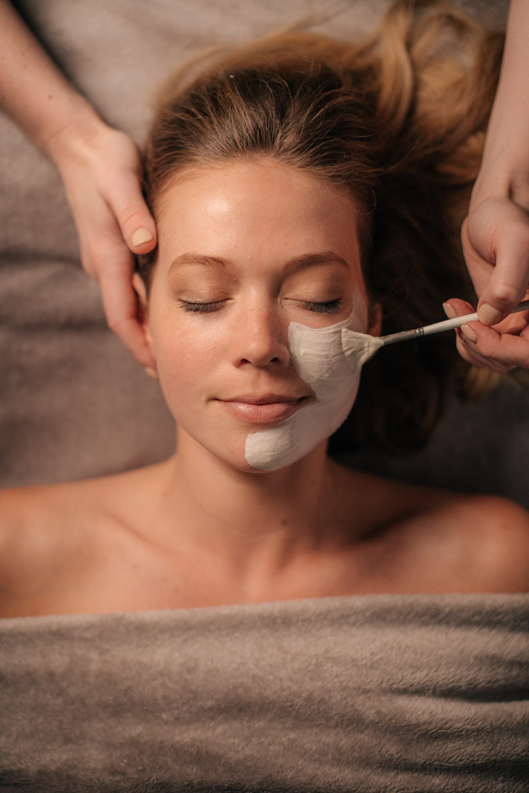 woman getting facial